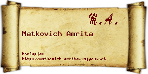 Matkovich Amrita névjegykártya